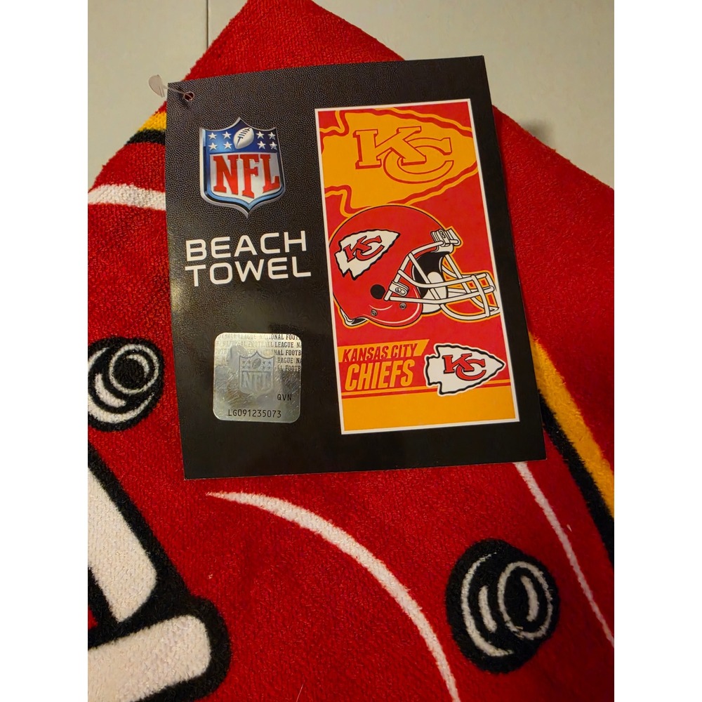 2 NFL Kansas City Chiefs Beach Towel 28x58 Cotton The Northwest Group New